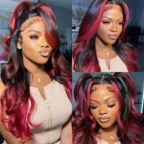 highlights red wig