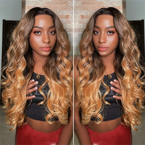 honey blond color wig
