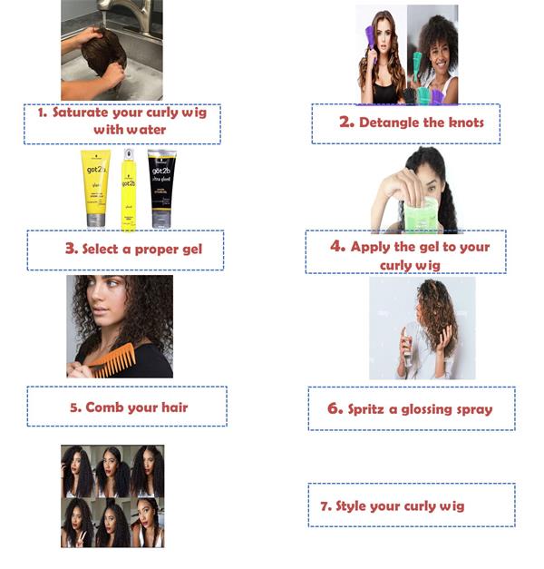 method to keep a curly wig looking wet