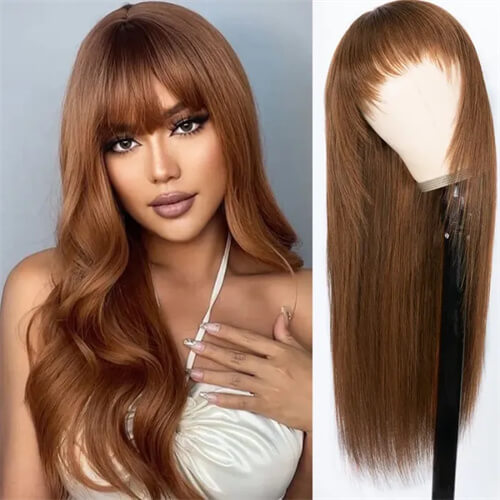 human hair wigs with bangs