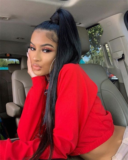 long weave ponytail