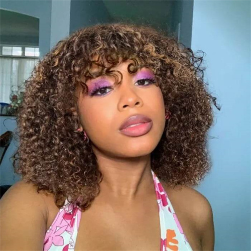 messy curls bob wig