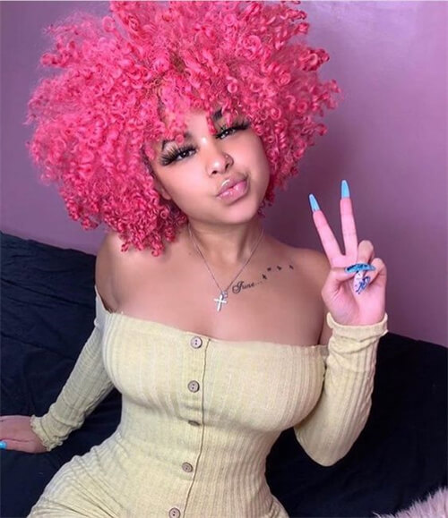 Pink Afro Wigs