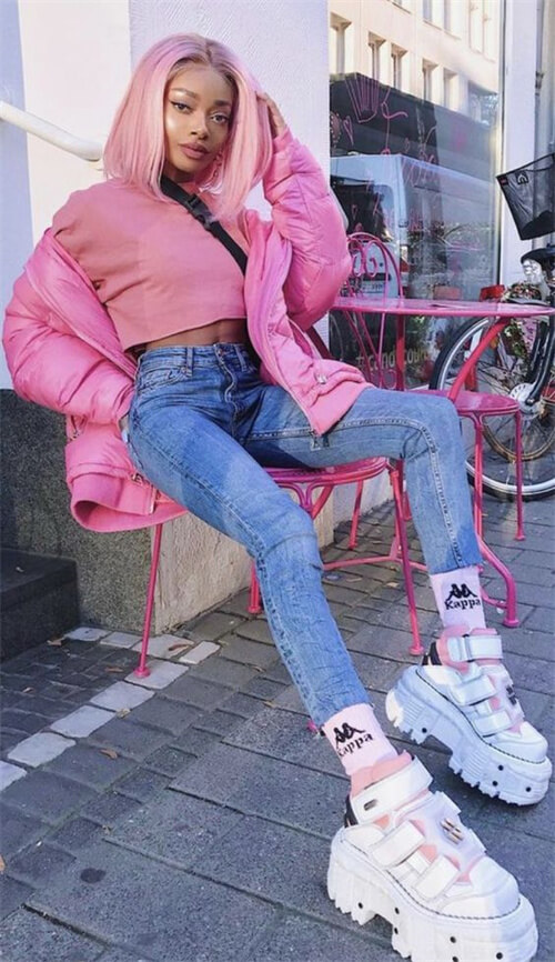 short bob pink wig