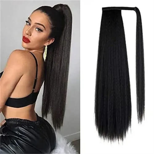 kinky straight weave ponytail hair