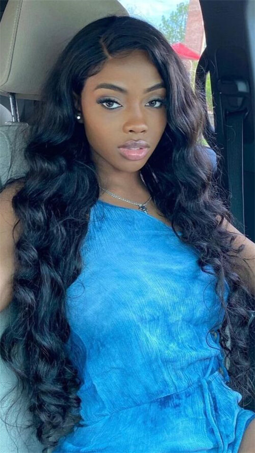 black wavy hair wig