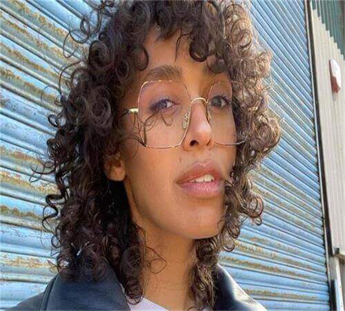 wolf cut curly hair