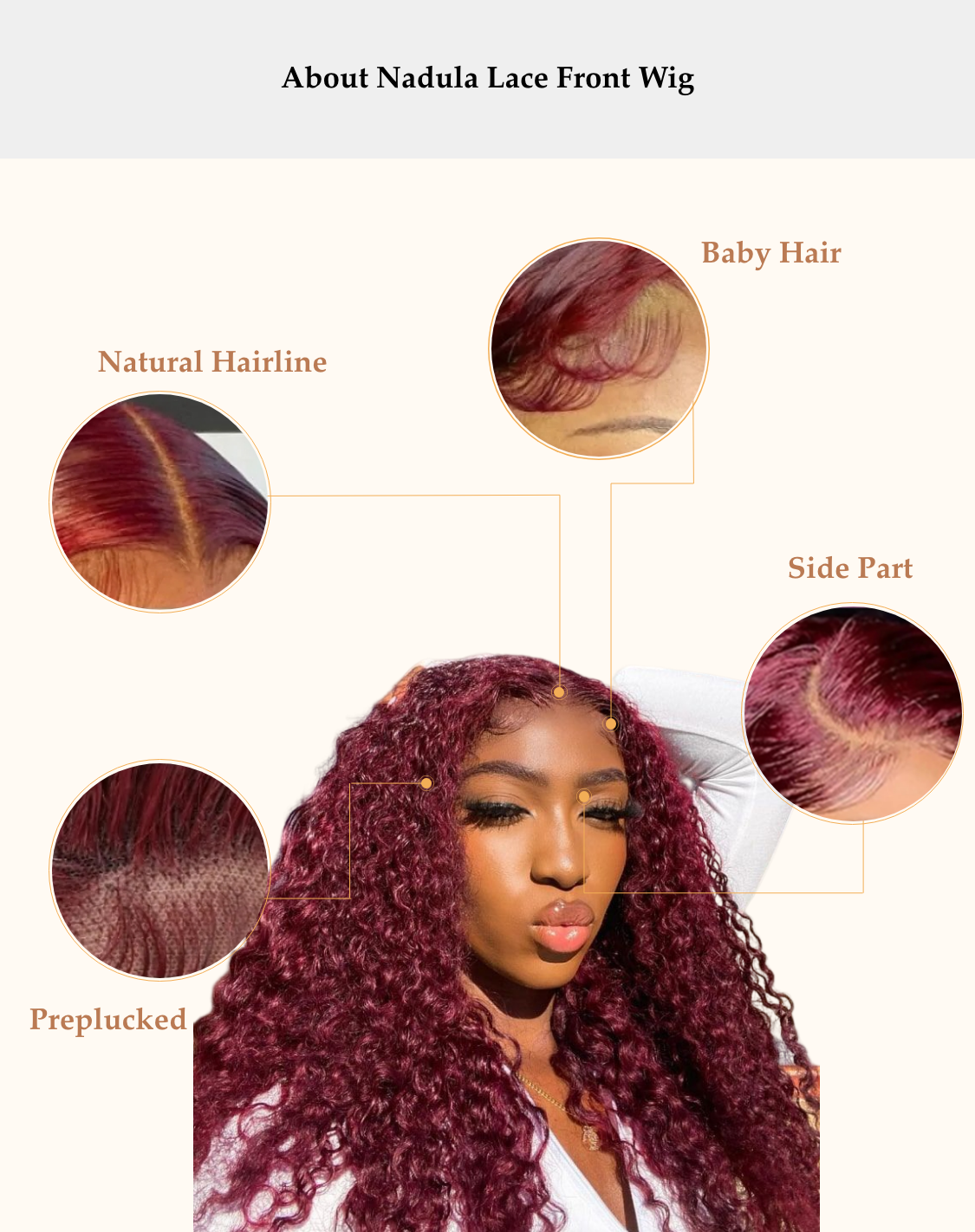 Jsaierl 40cm High Temperature Resistant Silk Wig Burgundy Long Hair Centered Curly Hair with Rose Net, Size: One size, Black