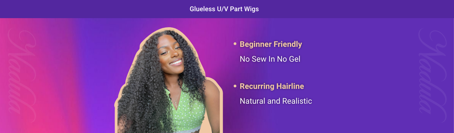 Glueless u/v Part wigs
