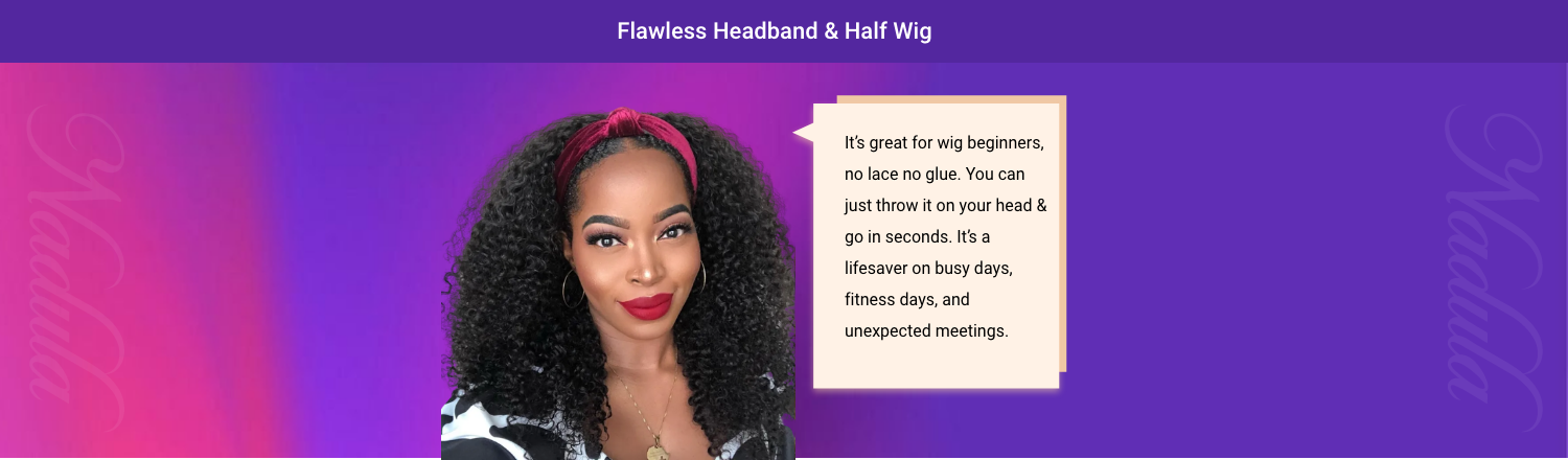 Flawless Headband & Half Wig